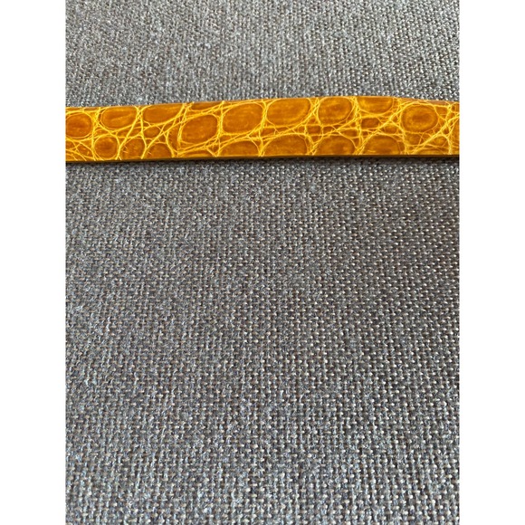 The Worth Collection womans belt Mustard classic croco belt crocodile size PT 28 - Picture 7 of 16